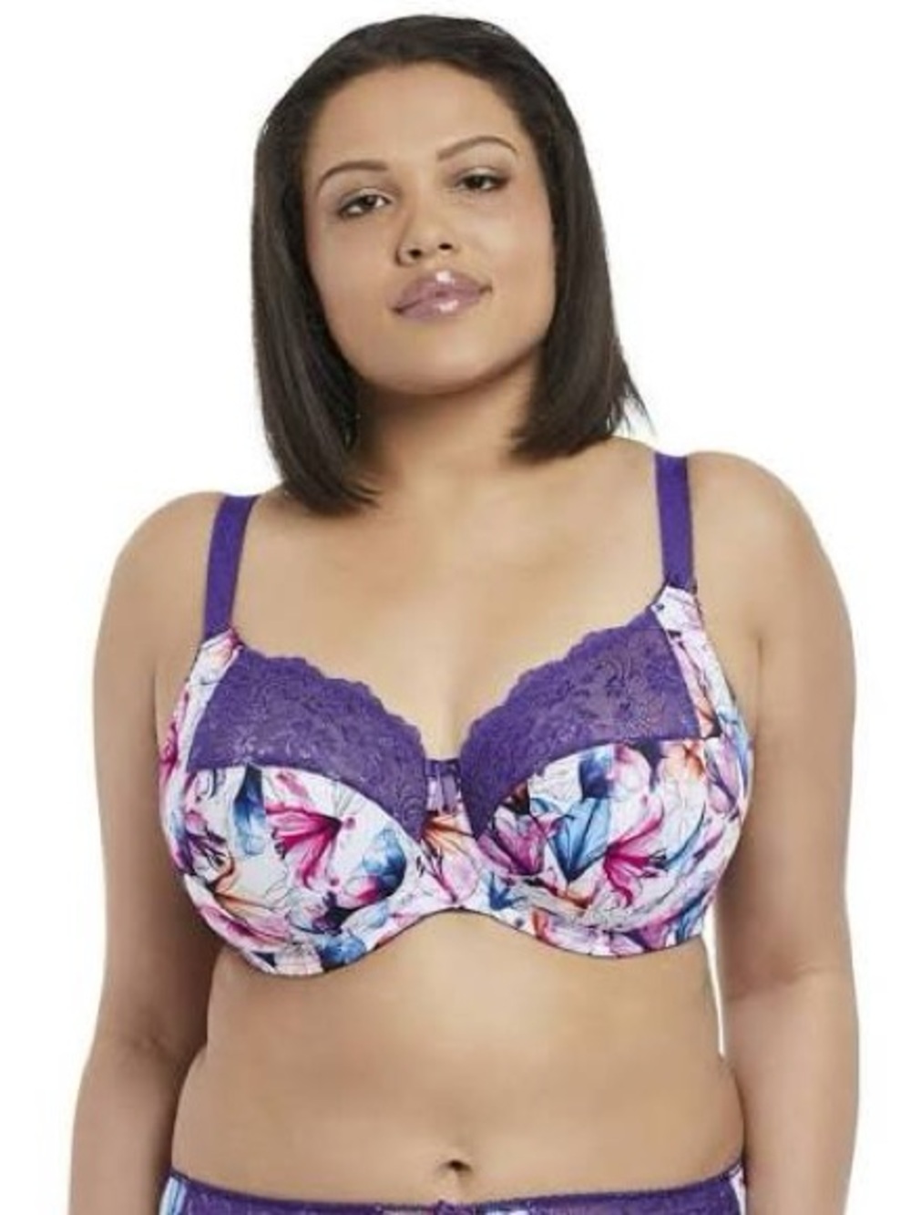 Elomi Morgan Banded Underwire Lace Bra EL4110PUY Size 38G EUC